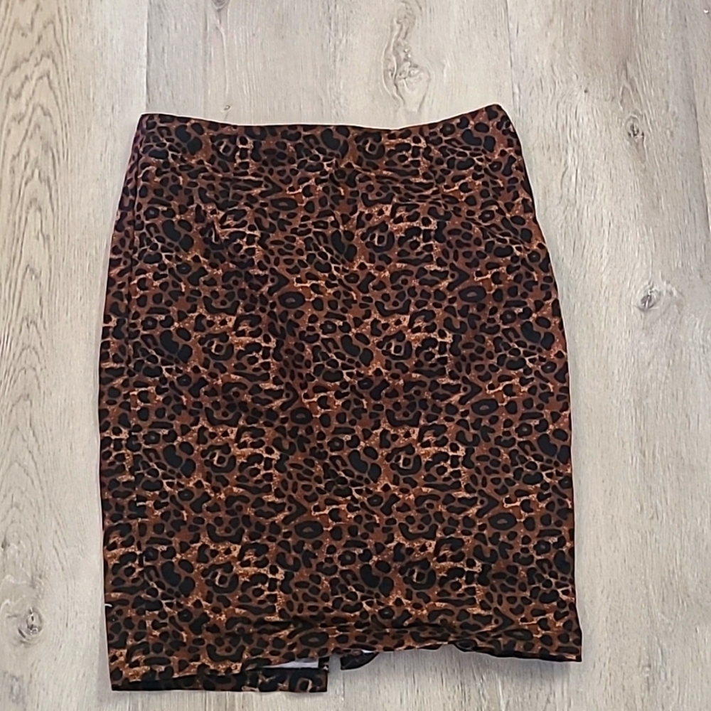 Old navy brown leopard prink pencil skirt size 12 - Picture 1 of 5